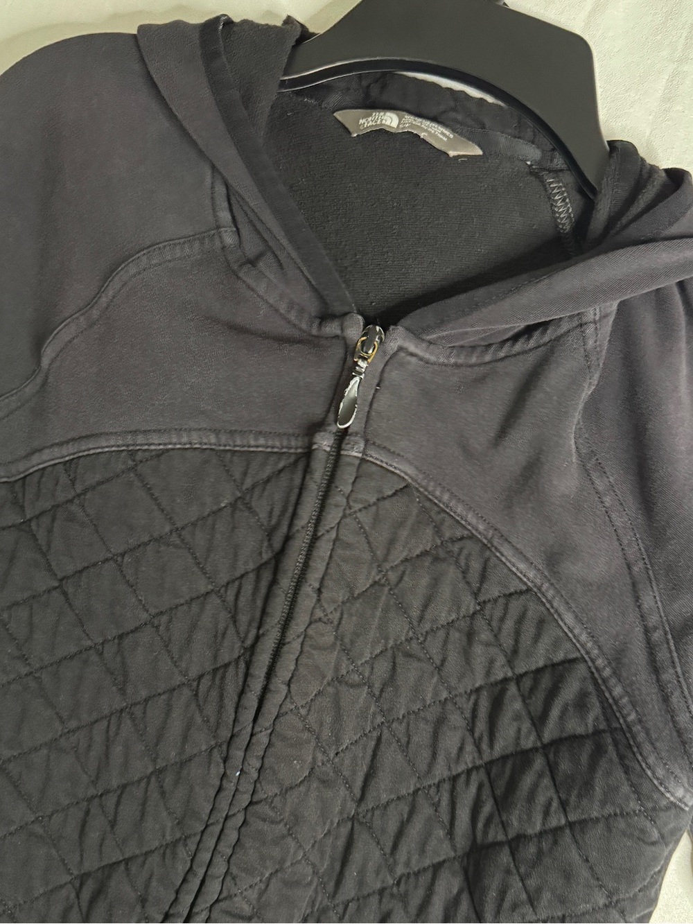 The North Face Women’s Black Quilted Zip-Up Hoodie Jacket